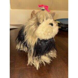 Battat Yorkie Plush 9" Yorkshire Terrier Realistic Dog Black Brown Stuff Animal